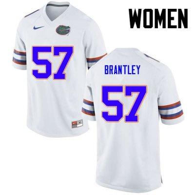 Women's Florida Gators #57 Caleb Brantley NCAA Nike White Authentic Stitched College Football Jersey WNM3562MH